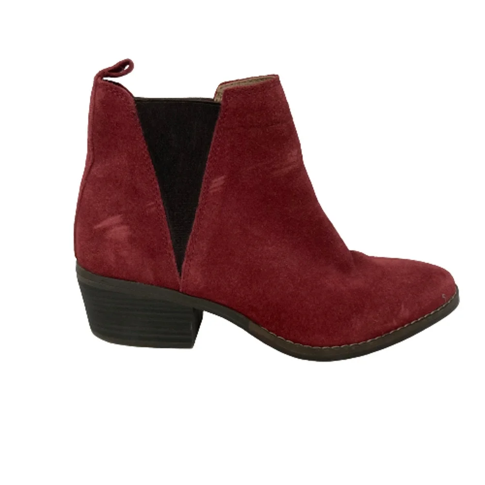 White‎ Mountain Hammond Boots Womens Sz 8.5 Red Suede Pointed Toe Chelsea